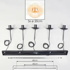 hofstein Gastor Suspension, Boule lumineuse, Suspension Ambre, Clair, 5 lumières