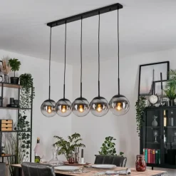 hofstein Gastor Suspension, Boule lumineuse, Suspension Clair, Fumé, 5 lumières