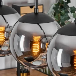 hofstein Gastor Suspension, Boule lumineuse, Suspension Chrome, Fumé, 5 lumières