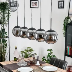 hofstein Gastor Suspension, Boule lumineuse, Suspension Fumé, 5 lumières