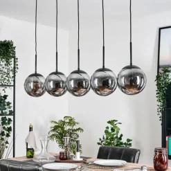 hofstein Gastor Suspension, Boule lumineuse, Suspension Fumé, 5 lumières