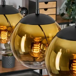 hofstein Gastor Suspension, Boule lumineuse, Suspension Or, Clair, 5 lumières