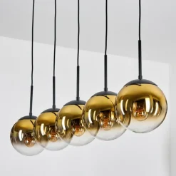 hofstein Gastor Suspension, Boule lumineuse, Suspension Or, Clair, 5 lumières