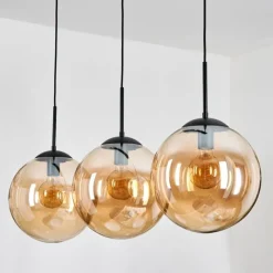 hofstein Gastor Suspension, Boule lumineuse, Suspension Ambre, 3 lumières