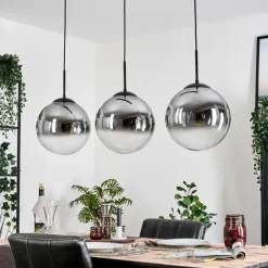 hofstein Gastor Suspension, Boule lumineuse, Suspension Clair, Fumé, 3 lumières