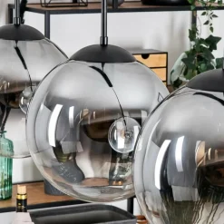 hofstein Gastor Suspension, Boule lumineuse, Suspension Clair, Fumé, 3 lumières