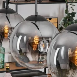 hofstein Gastor Suspension, Boule lumineuse, Suspension Clair, Fumé, 3 lumières