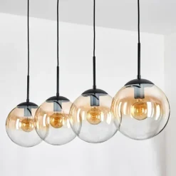 hofstein Gastor Suspension, Boule lumineuse, Suspension Ambre, Clair, 4 lumières