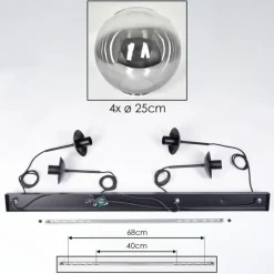 hofstein Gastor Suspension, Boule lumineuse, Suspension Clair, Fumé, 4 lumières