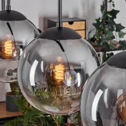 hofstein Gastor Suspension, Boule lumineuse, Suspension Clair, Fumé, 4 lumières