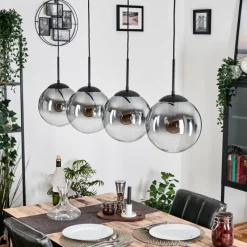 hofstein Gastor Suspension, Boule lumineuse, Suspension Clair, Fumé, 4 lumières