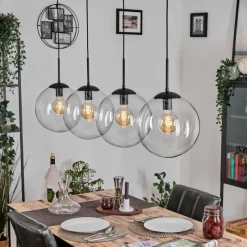 hofstein Gastor Suspension, Boule lumineuse, Suspension Clair, 4 lumières