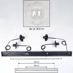 hofstein Gastor Suspension, Boule lumineuse, Suspension Clair, 4 lumières