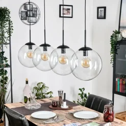 hofstein Gastor Suspension, Boule lumineuse, Suspension Clair, 4 lumières