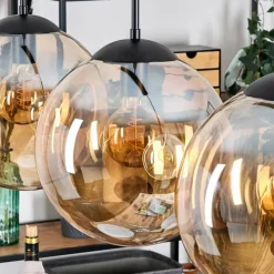 hofstein Gastor Suspension, Boule lumineuse, Suspension Ambre, 4 lumières