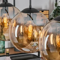 hofstein Gastor Suspension, Boule lumineuse, Suspension Ambre, 4 lumières