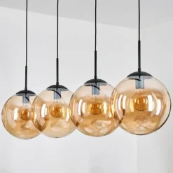 hofstein Gastor Suspension, Boule lumineuse, Suspension Ambre, 4 lumières