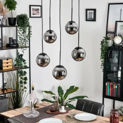 hofstein Gastor Suspension, Boule lumineuse, Suspension Fumé, 5 lumières