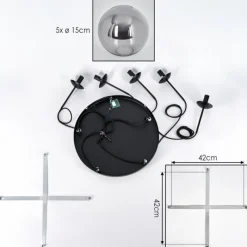 hofstein Gastor Suspension, Boule lumineuse, Suspension Fumé, 5 lumières