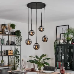 hofstein Gastor Suspension, Boule lumineuse, Suspension Fumé, 5 lumières