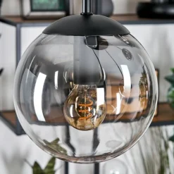 hofstein Gastor Suspension, Boule lumineuse, Suspension Clair, Fumé, 5 lumières