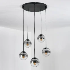 hofstein Gastor Suspension, Boule lumineuse, Suspension Clair, Fumé, 5 lumières