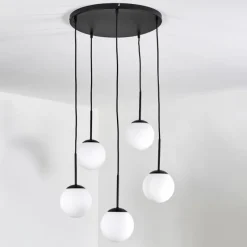 hofstein Gastor Suspension, Boule lumineuse, Suspension Blanc, 5 lumières