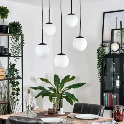 hofstein Gastor Suspension, Boule lumineuse, Suspension Blanc, 5 lumières