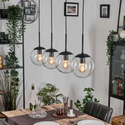 hofstein Gastor Suspension, Boule lumineuse, Suspension Clair, 4 lumières