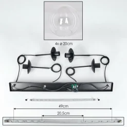 hofstein Gastor Suspension, Boule lumineuse, Suspension Clair, 4 lumières