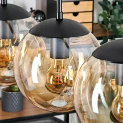 hofstein Gastor Suspension, Boule lumineuse, Suspension Ambre, 4 lumières