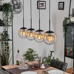 hofstein Gastor Suspension, Boule lumineuse, Suspension Ambre, Clair, 4 lumières