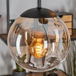 hofstein Gastor Suspension, Boule lumineuse, Suspension Ambre, Clair, 5 lumières