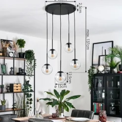 hofstein Gastor Suspension, Boule lumineuse, Suspension Clair, 5 lumières