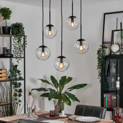 hofstein Gastor Suspension, Boule lumineuse, Suspension Clair, 5 lumières