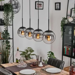 Suspension Verre Fumé-hofstein Gastor Suspension, Boule lumineuse, Suspension Clair, Fumé, 4 lumières