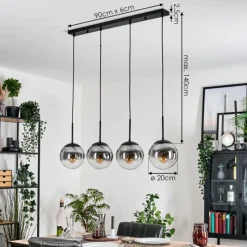 Suspension Verre Fumé-hofstein Gastor Suspension, Boule lumineuse, Suspension Clair, Fumé, 4 lumières