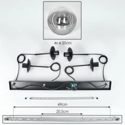 Suspension Verre Fumé-hofstein Gastor Suspension, Boule lumineuse, Suspension Clair, Fumé, 4 lumières