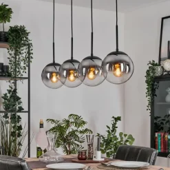 Suspension Verre Fumé-hofstein Gastor Suspension, Boule lumineuse, Suspension Clair, Fumé, 4 lumières