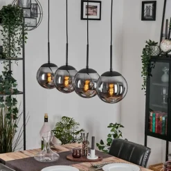 hofstein Gastor Suspension, Boule lumineuse, Suspension Fumé, 4 lumières