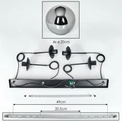 hofstein Gastor Suspension, Boule lumineuse, Suspension Fumé, 4 lumières