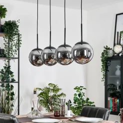 hofstein Gastor Suspension, Boule lumineuse, Suspension Fumé, 4 lumières