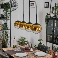 hofstein Gastor Suspension, Boule lumineuse, Suspension Or, Clair, 4 lumières