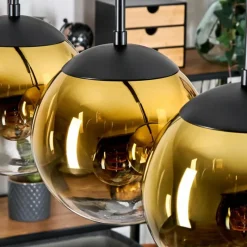 hofstein Gastor Suspension, Boule lumineuse, Suspension Or, Clair, 4 lumières