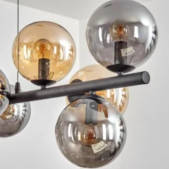 hofstein Gastor Suspension, Boule lumineuse, Suspension Ambre, Fumé, 10 lumières