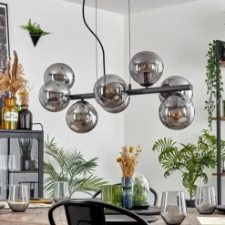 hofstein Gastor Suspension, Boule lumineuse, Suspension Fumé, 8 lumières