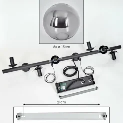 hofstein Gastor Suspension, Boule lumineuse, Suspension Fumé, 8 lumières