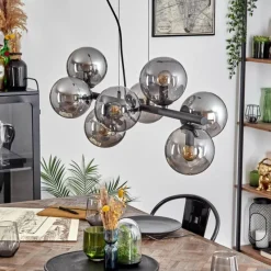 hofstein Gastor Suspension, Boule lumineuse, Suspension Fumé, 8 lumières