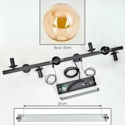 hofstein Gastor Suspension, Boule lumineuse, Suspension Ambre, 8 lumières