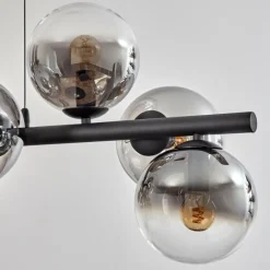 hofstein Gastor Suspension, Boule lumineuse, Suspension Clair, Fumé, 8 lumières